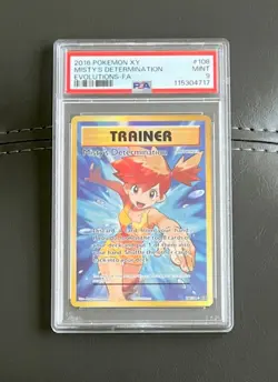 Misty's Determination 108/108 Gold Secret Rare Pokemon 2016 XY Evolutions PSA 9 - Image 1