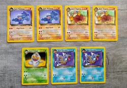 Pokemon RARE Vtg TEAM ROCKET 7 Card Lot 1999 WOTC DK Machamp DK Dugrito NM - Image 1