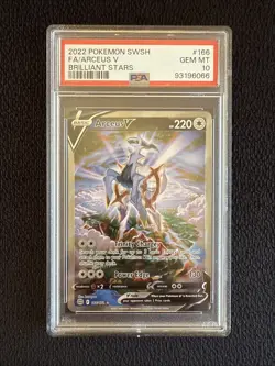PSA 10 Arceus V Full Art 166/172 Brilliant Stars 2022 Pokemon Card GEM MINT - Image 1