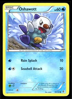2012 Black & White - Boundaries Crossed Oshawott #39 Non Holo Pokemon Card - Image 1