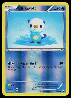Pokemon Card - Oshawott Black and White 28/114 Reverse Holo - Image 1