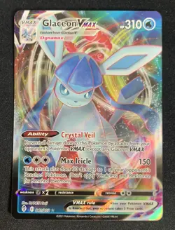 Glaceon VMAX 041/203 Evolving Skies Ultra Rare Holo Pokemon TCG Card NM - Image 1