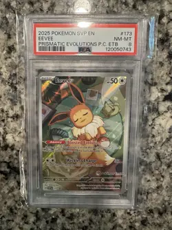 PSA 8 Pokemon TCG Eevee 173 (PC ETB Stamped) Sv: Scarlet & Violet Promo Card - Image 1