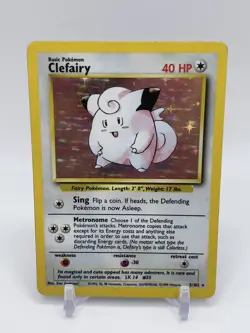 Clefairy 5/102 LP Lightly Played Base Set 1999 Pokemon Card Holo Rare A8 - Image 1