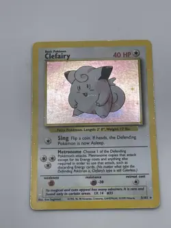 Clefairy 5/102 LP Lightly Played Base Set 1999 Pokemon Card Holo Rare A8 - Image 3