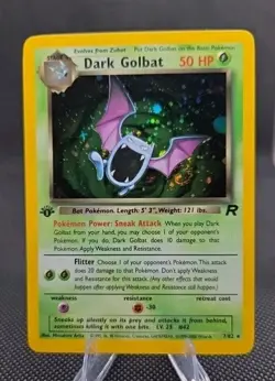 DARK GOLBAT Pokemon Card - WOTC - 1st Edition - Team Rocket - 7/82 - Holo NM-M - Image 1