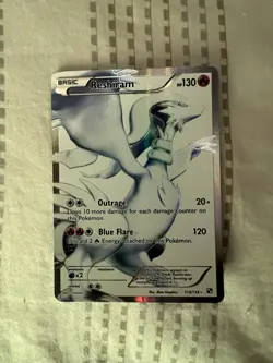 Pokemon TCG Reshiram Black White Holo Full Art Ultra Rare Card 113/114 MP - Image 1