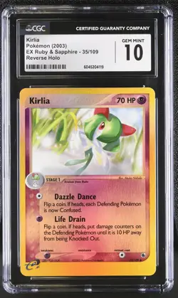 CGC 10 Kirlia EX Ruby & Sapphire 35/109 Reverse Holo Pokemon Card psa - Image 1