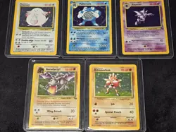 Pokemon Vintage 5 Holo Card Lot Base Set, Fossil, & Base Set 2 (Lot #3) - Image 1