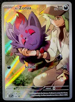 N's Zorua 189 NM Full Card Art Scarlet & Violet Black Star Pokemon Promo! - Image 1