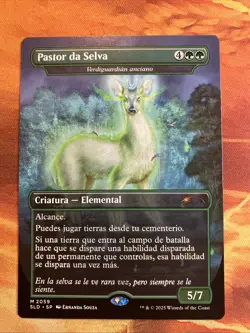 MTG Spanish Borderless Pastor da Selva - Ancient Greenwarden SLD: Nuestra Magia! - Image 1