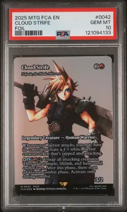 2025 MTG FINAL FANTASY: THROUGH THE AGES FOIL #0042 CLOUD STRIFE PSA 10 - Image 1