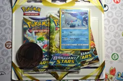 Pokemon TCG SWSH BRILLIANT STARS 3 Pack Blister Booster GLACEON Promo New Sealed - Image 2