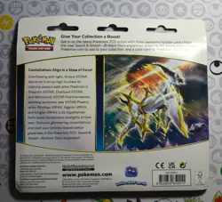Pokemon TCG SWSH BRILLIANT STARS 3 Pack Blister Booster GLACEON Promo New Sealed - Image 3