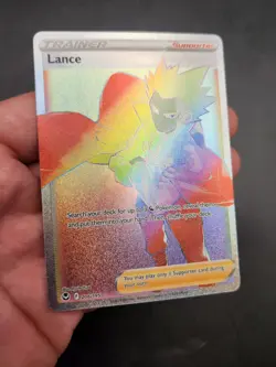 Lance 206/195 Ultra Rare Rainbow Full Art Trainer Pokemon SWSH Silver Tempest - Image 4