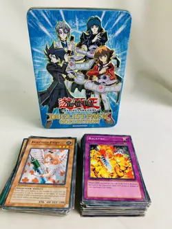 Yugioh Shonen Jumps Duelist Pack Coll Tin(empty) With 80 Random Cards (read) - Image 1