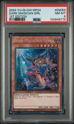 PSA 8 NM MINT Dark Magician Girl MP24-EN053 1st Ed Yu-Gi-Oh! Alt Art Prismatic - Image 1