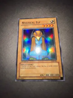 Yugioh American English WAVY PRINT 1st Edition LOB-062 Mystical Elf - Image 1