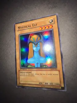 Yugioh American English WAVY PRINT 1st Edition LOB-062 Mystical Elf - Image 2