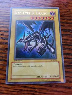 LP! Yugioh Red-Eyes Black Dragon SDJ-001 1st Edition Holo Rare Yu-Gi-Oh! - Image 1