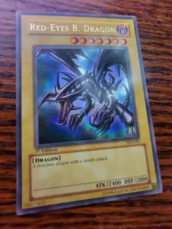 LP! Yugioh Red-Eyes Black Dragon SDJ-001 1st Edition Holo Rare Yu-Gi-Oh! - Image 2