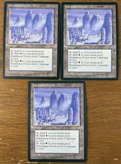 Vintage KARPLUSAN FOREST X3 Ice Age Regular NM MTG Magic the Gathering Card - Image 1