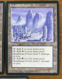 Vintage KARPLUSAN FOREST X3 Ice Age Regular NM MTG Magic the Gathering Card - Image 3