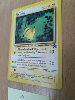 Pikachu “Bumble Bee” Black Star WOTC Promo Pokemon Card #27 LP Own History! - Image 2
