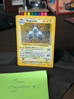 Pokemon Magneton Base Set Holo Rare Card 009/102 LP Condition - Image 1