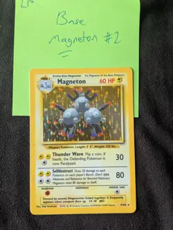 Pokemon Magneton Base Set Holo Rare Card 009/102 LP Condition - Image 2