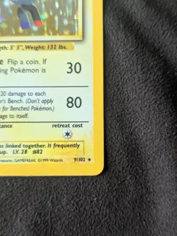 Pokemon Magneton Base Set Holo Rare Card 009/102 LP Condition - Image 5