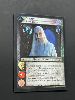 *FOIL* SARUMAN BLACK TRAITOR (4R173) LORD OF THE RINGS TRADING CARD GAME - Image 1