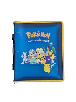 Vintage 1999 Pokemon Blockbuster Zip 3-Ring Binder Card Holder Case Nintendo - Image 1
