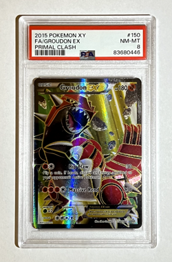 GROUDON EX 2015 Pokemon #150/160 PSA 8 NM-MINT XY Primal Clash Rare Full Art - Image 1