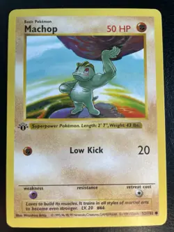 Machop 52/102 LP Base Set 1st Edition Shadowless Pokemon TCG - Image 1