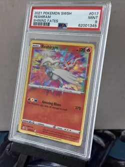 2021 Pokemon Sword & Shield Shining Fates 017 Reshiram Amazing Rare PSA 9 E - Image 1