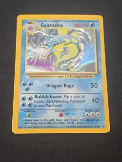 Gyarados Base Set Unlimited MP 6/102 Holo Rare Vintage Card Pokemon TCG - Image 2