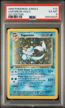1999 Pokemon Jungle #12 Vaporeon Holo 1st Edition - PSA 6 - Image 1