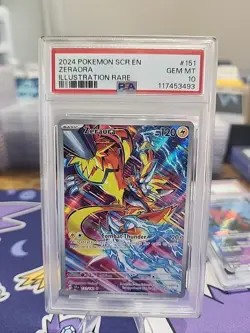 PSA 10 Zeraora 151/142 Sv07: Stellar Crown Holo Pokemon Card Illustration Rare - Image 1