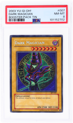 2003 Yu-Gi-Oh! Booster Tin Dark Magician Secret Rare #BPT-007 PSA 8 - Image 1