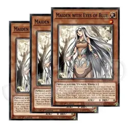 Yugioh - Maiden with Eyes of Blue x 3 - 1st Edition NM - Free Holographic Card - Image 1
