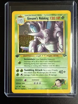 Pokemon TCG Giovanni's Nidoking Gym Challenge Holo Card 7/132 1st Edition Rare - Image 2