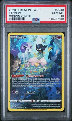 2023 Pokemon Sword And Shield Crown Zenith Mew #GG10 Fa Crown Zenith PSA 10 - Image 1