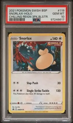 PSA 10 Snorlax Holo Swsh119 Black Star Promo SWSH Pokemon Card 2021 - Image 1