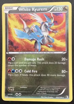 White Kyurem Pokemon Card 102/149 Shattered Holo Rare Boundaries Crossed NM - Image 1