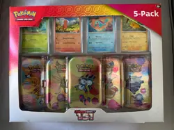Pokemon TCG Scarlet & Violet 151 Mini Tins 5-Pack Costco Bundle (Sealed) Set B - Image 1