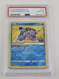 2022 POKEMON GO 018/078 RADIANT BLASTOISE - PSA 10 - Image 1