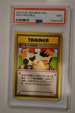BANNED 2000 Pokemon Moo Moo Milk Neo Genesis Japanese Pokemon Trainer PSA 9 - Image 1
