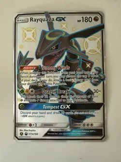 Pokemon Hidden Fates Promo Shiny Rayquaza GX 177a/168 JUMBO Holo NM/M - Image 1