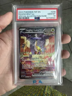 Pokemon Raging Bolt EX Holo PSA Gem Mint 10 Temporal Forces 208/162 SV05 - Image 1